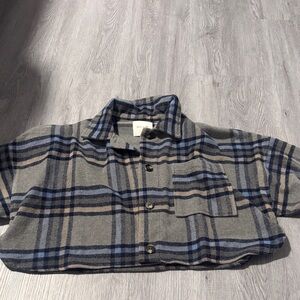 Active USA Navy and Beige Plaid Shirt